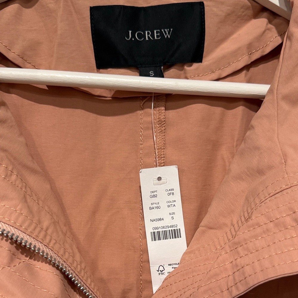 J. Crew Lightweight Utility Raincoat Jacket Blush Peach Women’s Size Small - Picture 8 of 9